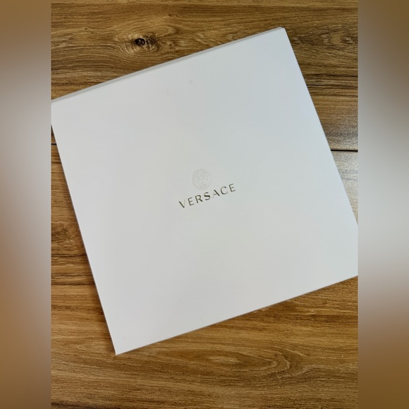 New In Box ✨ VERSACE Pink / Gold Medusa Silk Scarf Twilly - Picture 15 of 16